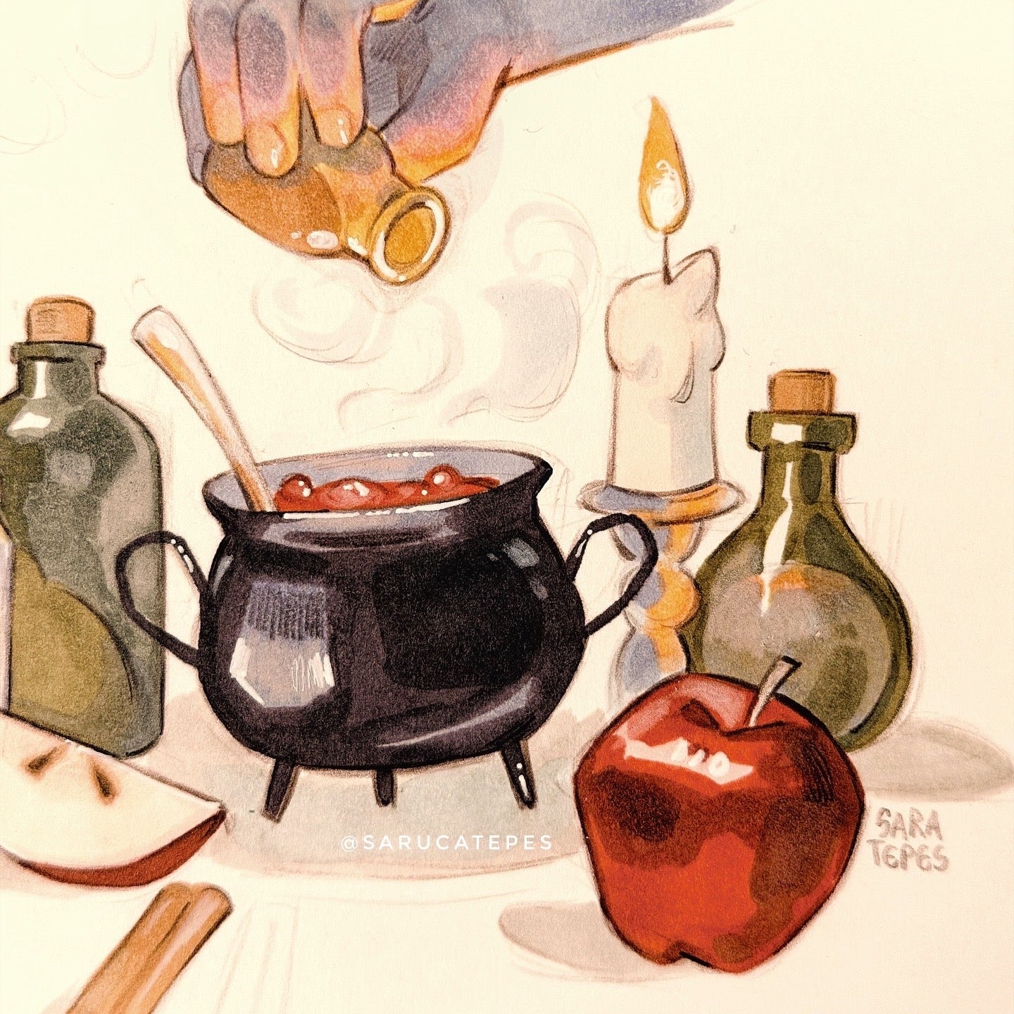 Inktober Drawing- Cider & Spell