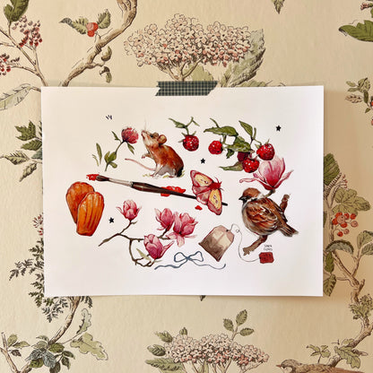 Picnic in the Fields Art Print