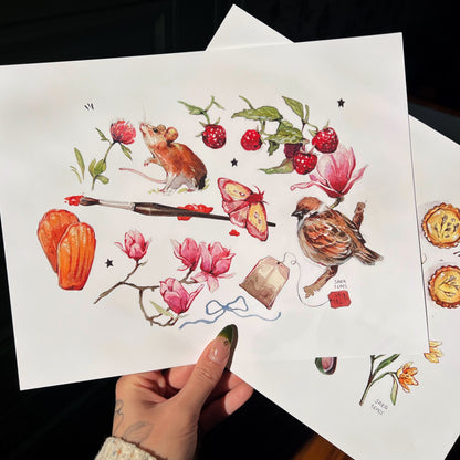 Picnic in the Fields Art Print