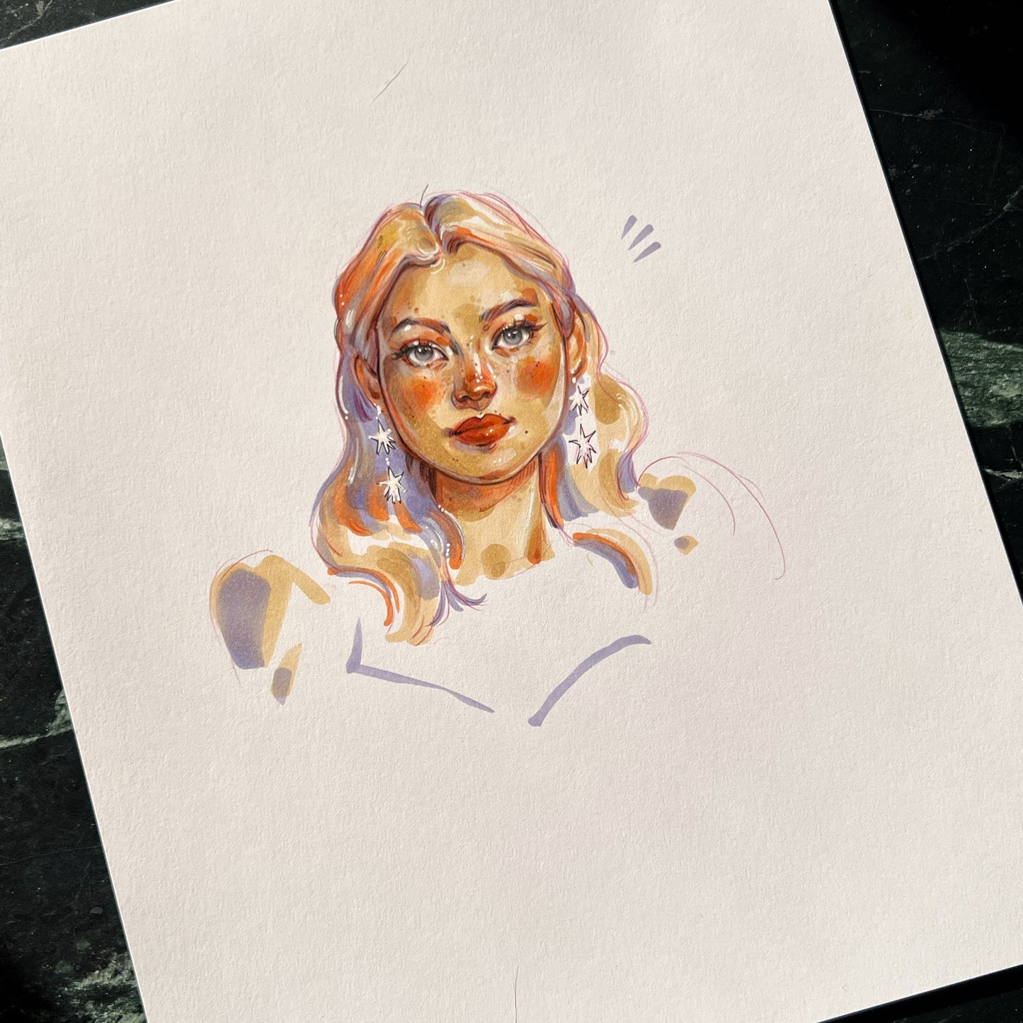 Portrait Study- Original Alcohol Marker Drawing