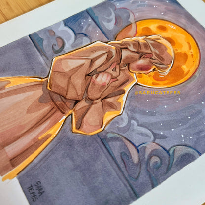 Inktober Drawing- Harvest Moon