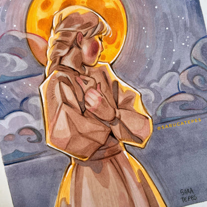 Inktober Drawing- Harvest Moon