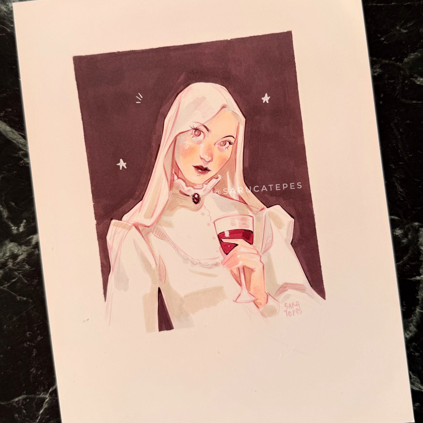 Inktober Drawing- Wine & Bride