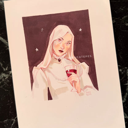 Inktober Drawing- Wine & Bride