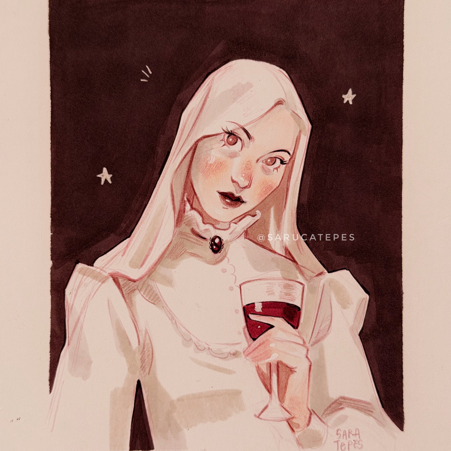 Inktober Drawing- Wine & Bride