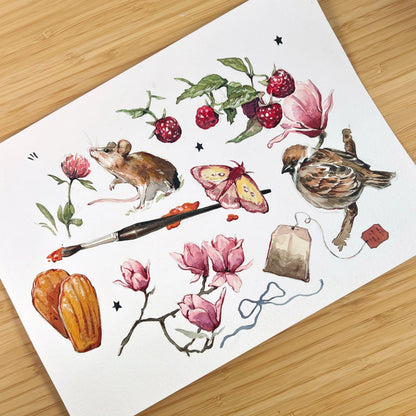 Picnic in the Fields - Original Watercolor