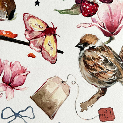 Picnic in the Fields - Original Watercolor